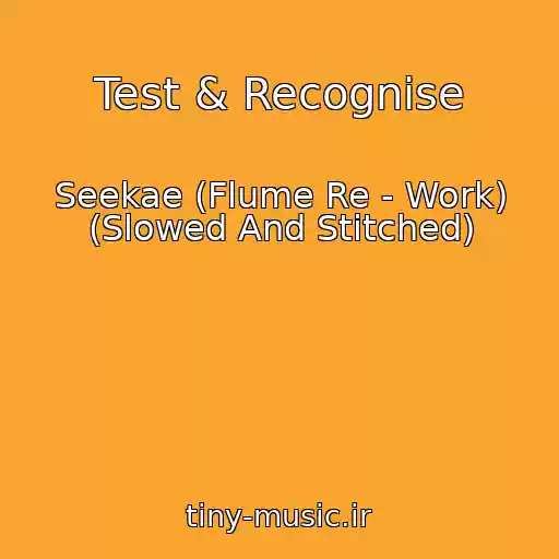 کاور آهنگ Test & Recognise از Seekae (Flume Re - Work) (Slowed And Stitched)