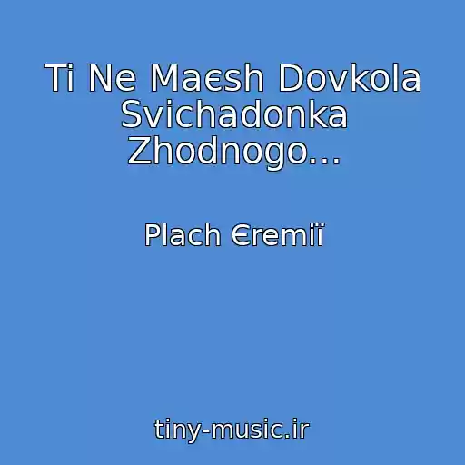 کاور آهنگ Ti Ne Maєsh Dovkola Svіchadonka Zhodnogo... از Plach Єremії