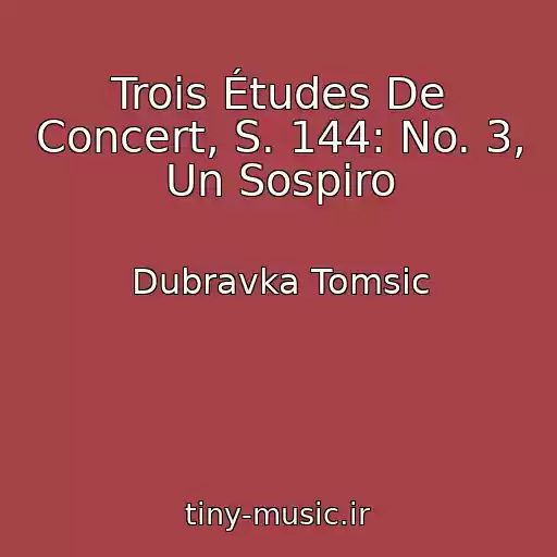 کاور آهنگ Trois Études De Concert, S. 144: No. 3, Un Sospiro از Dubravka Tomsic