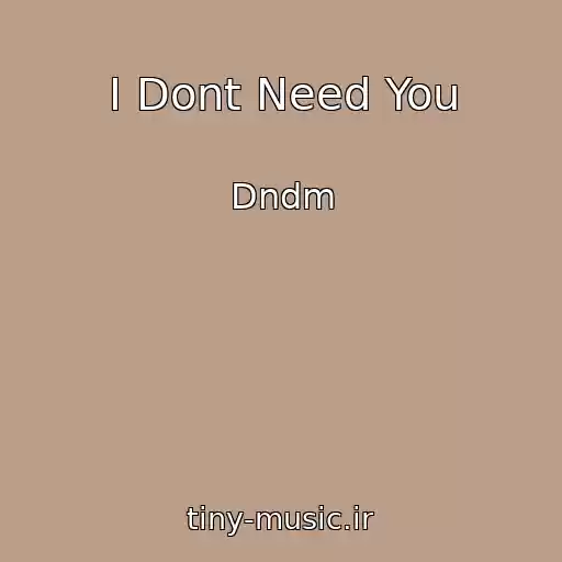 کاور آهنگ I Dont Need You از Dndm