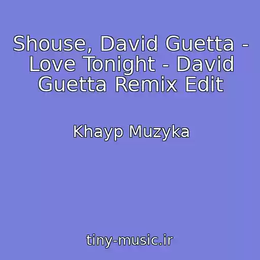کاور آهنگ Shouse, David Guetta - Love Tonight - David Guetta Remix Edit از Khayp Muzyka