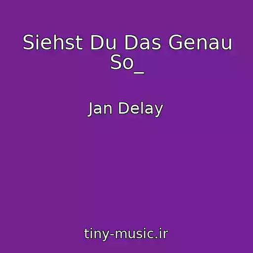 کاور آهنگ Siehst Du Das Genau So_ از Jan Delay