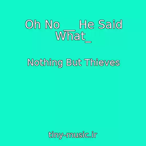 کاور آهنگ Oh No __ He Said What_ از Nothing But Thieves