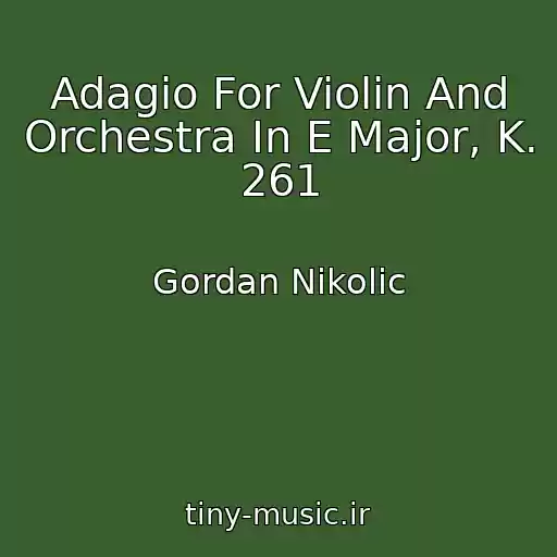 کاور آهنگ Adagio For Violin And Orchestra In E Major, K. 261 از Gordan Nikolic