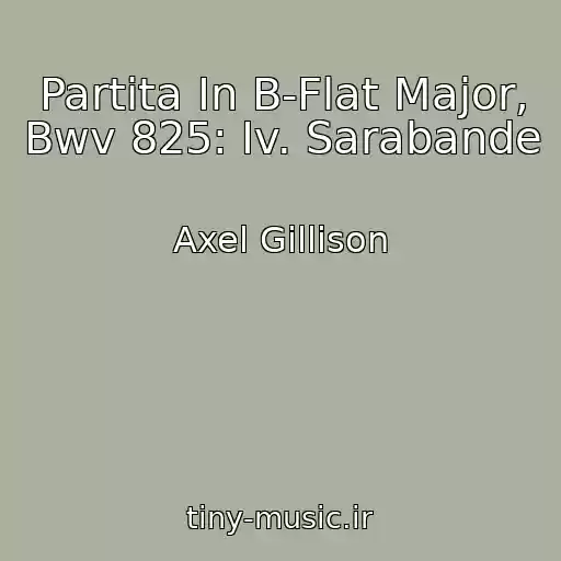 کاور آهنگ Partita In B-Flat Major, Bwv 825: Iv. Sarabande از Axel Gillison