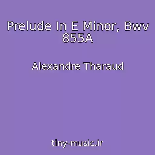 کاور آهنگ Prelude In E Minor, Bwv 855A از Alexandre Tharaud
