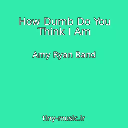 کاور آهنگ How Dumb Do You Think I Am از Amy Ryan Band