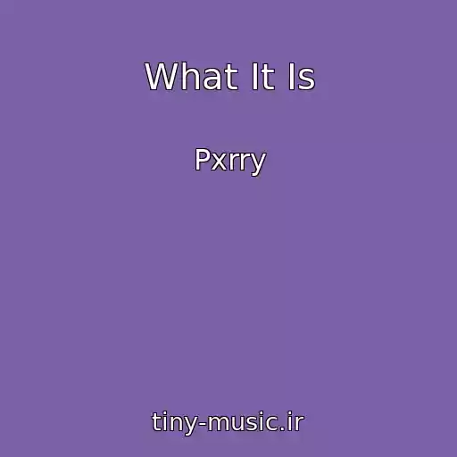 کاور آهنگ What It Is از Pxrry