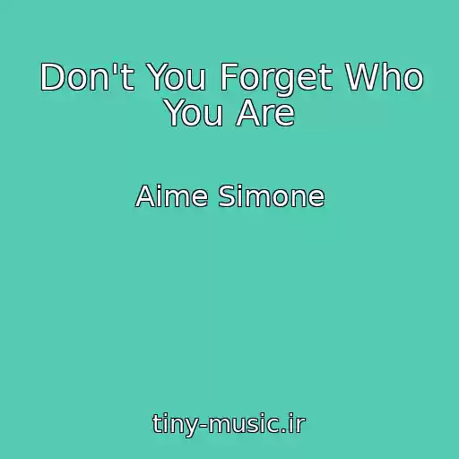 کاور آهنگ Don't You Forget Who You Are از Aime Simone