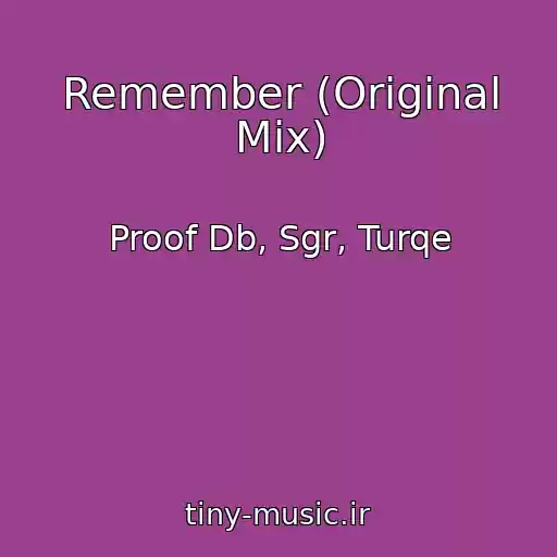 کاور آهنگ Remember (Original Mix) از Proof Db, Sgr, Turqe