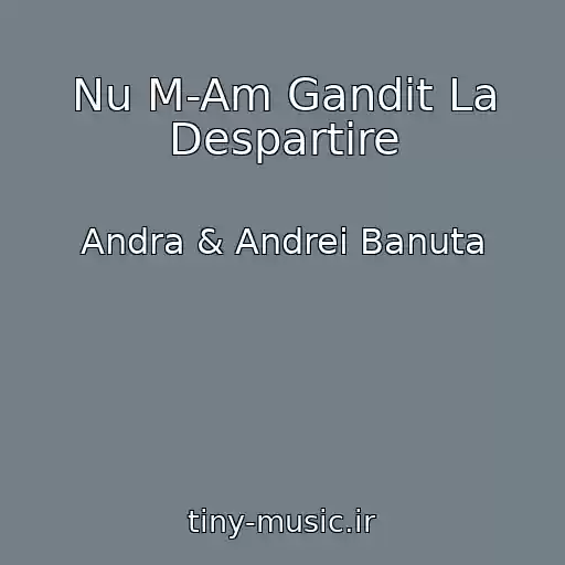 کاور آهنگ Nu M-Am Gandit La Despartire از Andra & Andrei Banuta