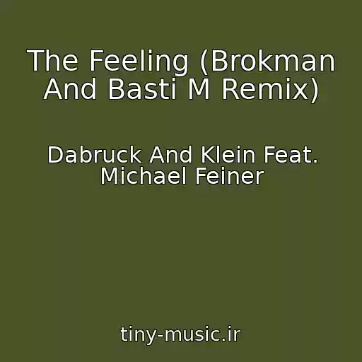 کاور آهنگ The Feeling (Brokman And Basti M Remix) از Dabruck And Klein Feat. Michael Feiner