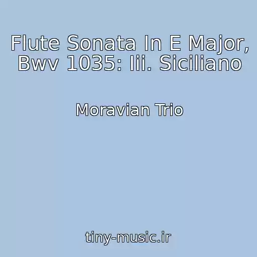 کاور آهنگ Flute Sonata In E Major, Bwv 1035: Iii. Siciliano از Moravian Trio