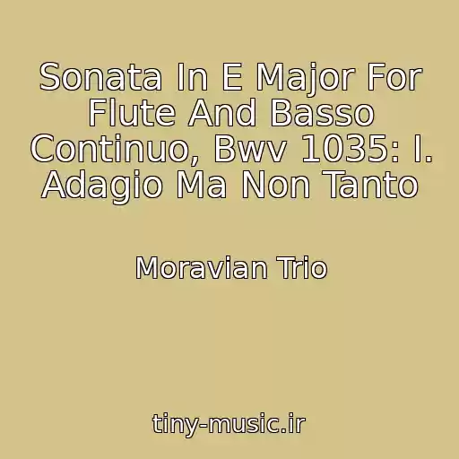 کاور آهنگ Sonata In E Major For Flute And Basso Continuo, Bwv 1035: I. Adagio Ma Non Tanto از Moravian Trio