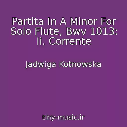 کاور آهنگ Partita In A Minor For Solo Flute, Bwv 1013: Ii. Corrente از Jadwiga Kotnowska