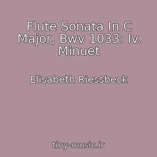 کاور آهنگ Flute Sonata In C Major, Bwv 1033: Iv. Minuet از Elisabeth Riessbeck