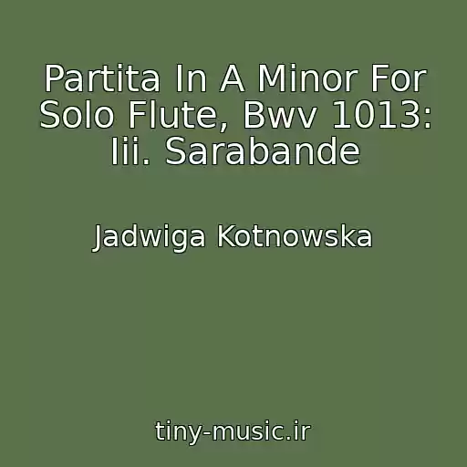 کاور آهنگ Partita In A Minor For Solo Flute, Bwv 1013: Iii. Sarabande از Jadwiga Kotnowska