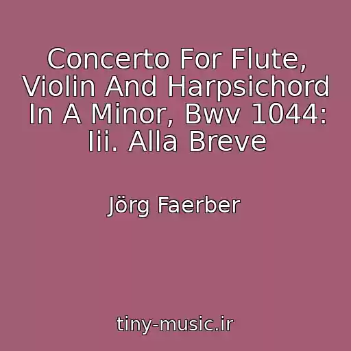 کاور آهنگ Concerto For Flute, Violin And Harpsichord In A Minor, Bwv 1044: Iii. Alla Breve از Jörg Faerber