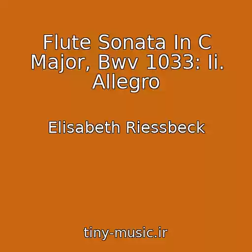 کاور آهنگ Flute Sonata In C Major, Bwv 1033: Ii. Allegro از Elisabeth Riessbeck
