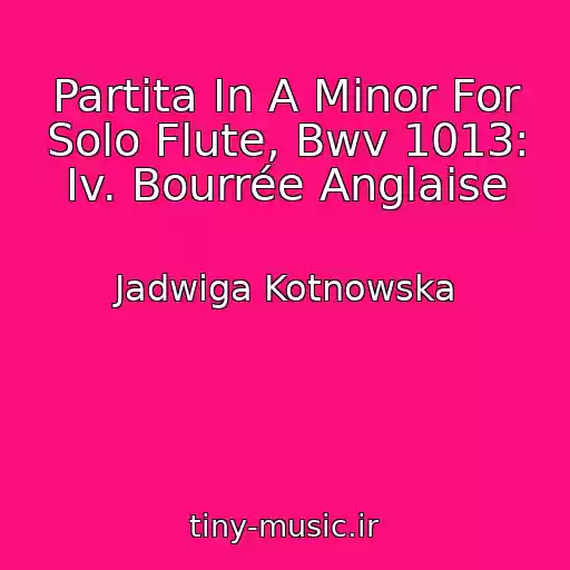 کاور آهنگ Partita In A Minor For Solo Flute, Bwv 1013: Iv. Bourrée Anglaise از Jadwiga Kotnowska