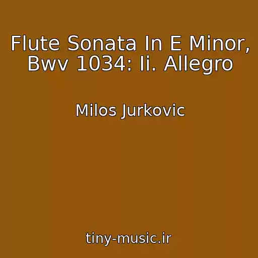 کاور آهنگ Flute Sonata In E Minor, Bwv 1034: Ii. Allegro از Milos Jurkovic