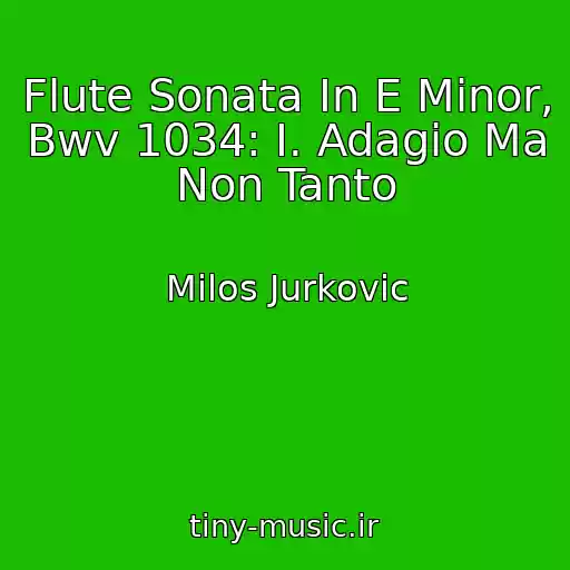 کاور آهنگ Flute Sonata In E Minor, Bwv 1034: I. Adagio Ma Non Tanto از Milos Jurkovic