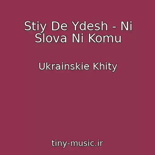 کاور آهنگ Stіy De Ydesh - Nі Slova Nі Komu از Ukrainskie Khity