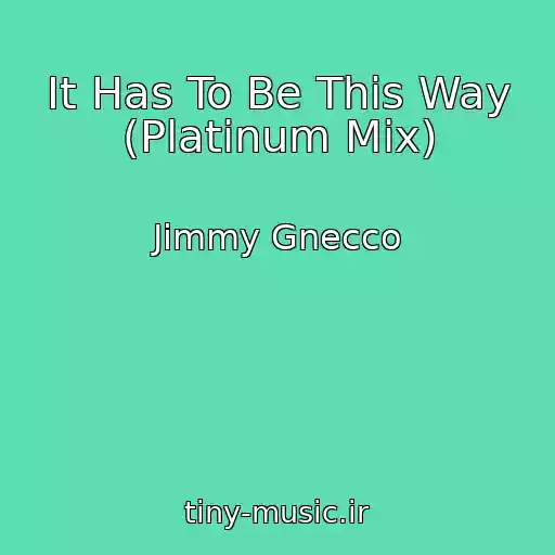 کاور آهنگ It Has To Be This Way (Platinum Mix) از Jimmy Gnecco