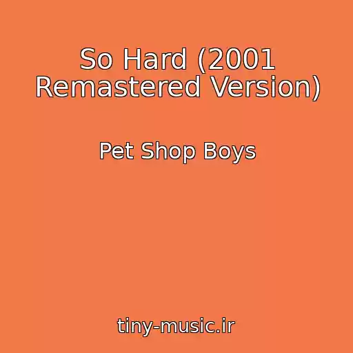 کاور آهنگ So Hard (2001 Remastered Version) از Pet Shop Boys
