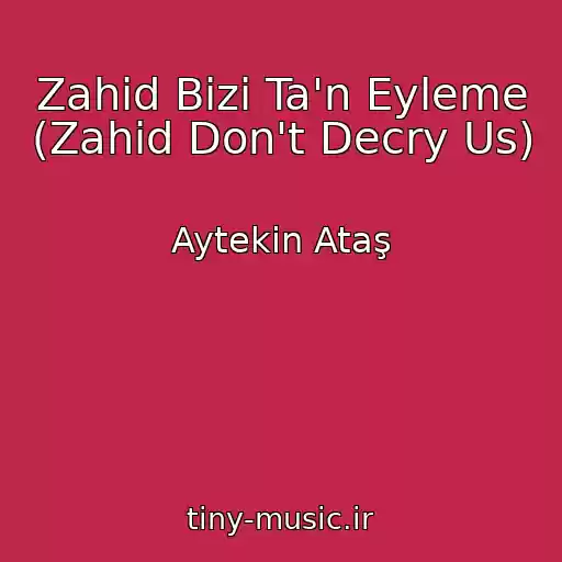 کاور آهنگ Zahid Bizi Ta'n Eyleme (Zahid Don't Decry Us) از Aytekin Ataş
