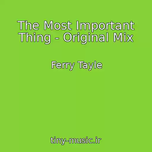 کاور آهنگ The Most Important Thing - Original Mix از Ferry Tayle