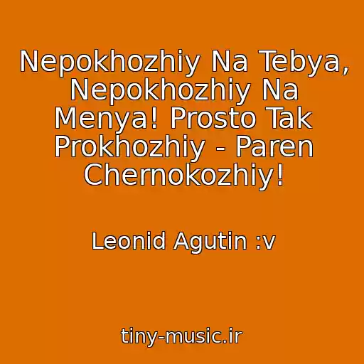 کاور آهنگ Nepokhozhiy Na Tebya, Nepokhozhiy Na Menya! Prosto Tak Prokhozhiy - Paren Chernokozhiy! از Leonid Agutin :v
