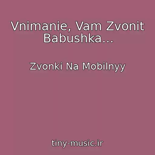 کاور آهنگ Vnimanie, Vam Zvonit Babushka... از Zvonki Na Mobilnyy