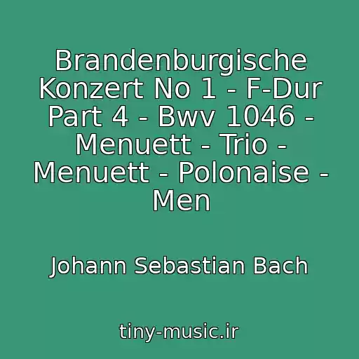 کاور آهنگ Brandenburgische Konzert No 1 - F-Dur Part 4 - Bwv 1046 - Menuett - Trio - Menuett - Polonaise - Men از Johann Sebastian Bach