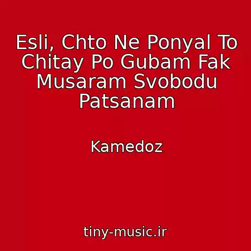 کاور آهنگ Esli, Chto Ne Ponyal To Chitay Po Gubam Fak Musaram Svobodu Patsanam از Kamedoz
