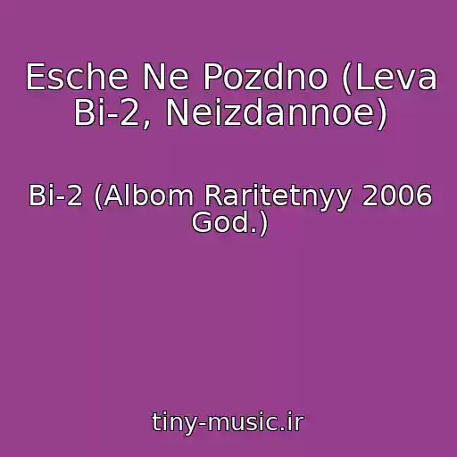 کاور آهنگ Esche Ne Pozdno (Leva Bi-2, Neizdannoe) از Bi-2 (Albom Raritetnyy 2006 God.)