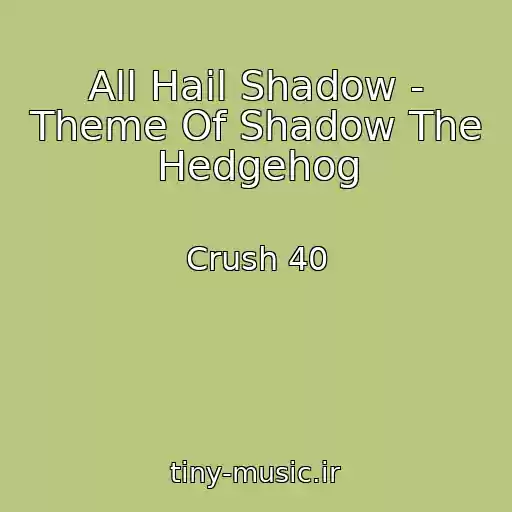 کاور آهنگ All Hail Shadow - Theme Of Shadow The Hedgehog از Crush 40