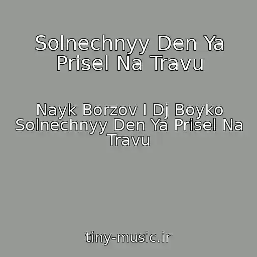 کاور آهنگ Solnechnyy Den Ya Prisel Na Travu از Nayk Borzov I Dj Boyko Solnechnyy Den Ya Prisel Na Travu