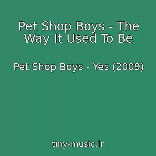 کاور آهنگ Pet Shop Boys - The Way It Used To Be از Pet Shop Boys - Yes (2009)