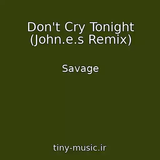 کاور آهنگ Don't Cry Tonight (John.e.s Remix) از Savage