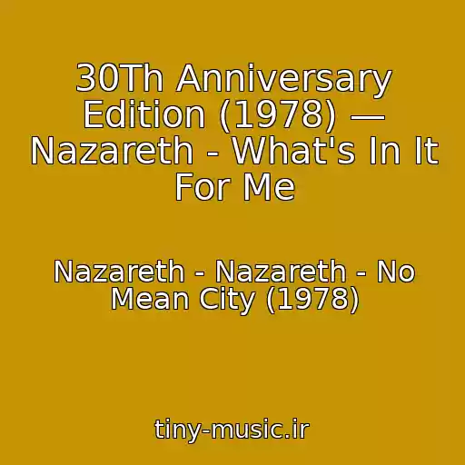 کاور آهنگ 30Th Anniversary Edition (1978) — Nazareth - What's In It For Me از Nazareth - Nazareth - No Mean City (1978)
