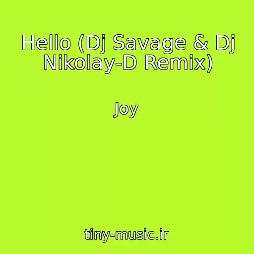 کاور آهنگ Hello (Dj Savage & Dj Nikolay-D Remix) از Joy