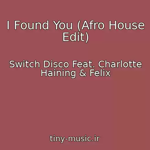 کاور آهنگ I Found You (Afro House Edit) از Switch Disco Feat. Charlotte Haining & Felix
