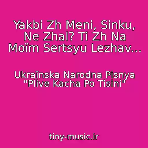 کاور آهنگ Yakbi Zh Menі, Sinku, Ne Zhal? Ti Zh Na Moїm Sertsyu Lezhav... از Ukraїnska Narodna Pіsnya "Plive Kacha Po Tisinі"