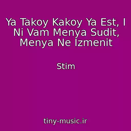 کاور آهنگ Ya Takoy Kakoy Ya Est, I Ni Vam Menya Sudit, Menya Ne Izmenit از Stim