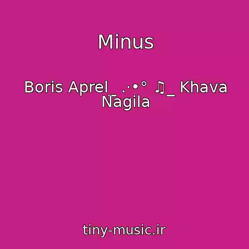 کاور آهنگ Minus از Boris Aprel_ .·•° ♫_ Khava Nagila