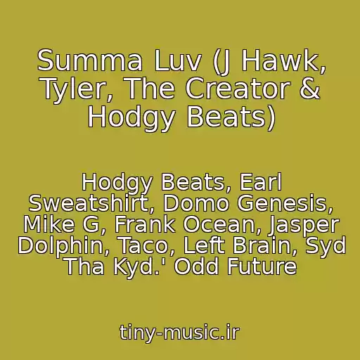 کاور آهنگ Summa Luv (J Hawk, Tyler, The Creator & Hodgy Beats) از Hodgy Beats, Earl Sweatshirt, Domo Genesis, Mike G, Frank Ocean, Jasper Dolphin, Taco, Left Brain, Syd Tha Kyd.' Odd Future
