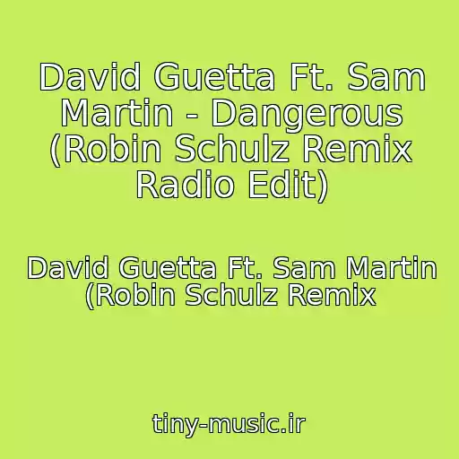 کاور آهنگ David Guetta Ft. Sam Martin - Dangerous (Robin Schulz Remix Radio Edit) از David Guetta Ft. Sam Martin (Robin Schulz Remix