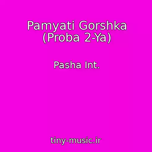 کاور آهنگ Pamyati Gorshka (Proba 2-Ya) از Pasha Int.