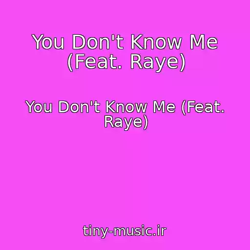 کاور آهنگ You Don't Know Me (Feat. Raye) از You Don't Know Me (Feat. Raye)